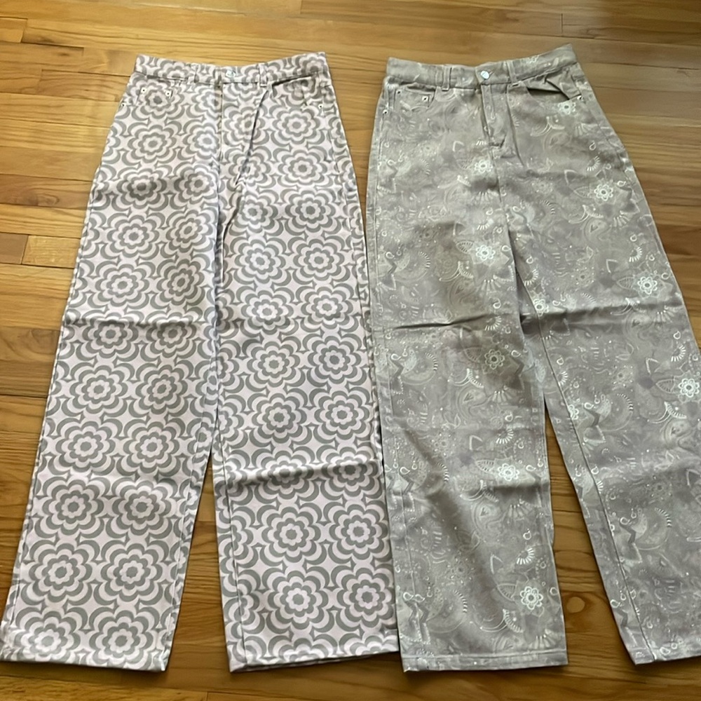 SHEKOU 2‎ Flower Power High Rise Pants Size M NWOT